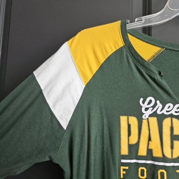 Green Bay Packers Womens Long Sleeve Vneck Tshirt Sz XXL - Picture 5 of 8